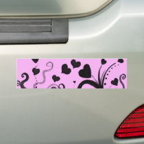 Flowers and Hearts and Ink and Pink 1 Bumper Stickers