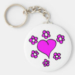Flowers and Hearts Keychain