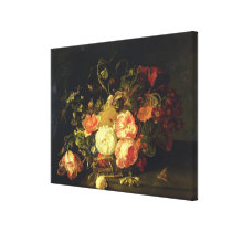 Flowers and Insects, 1711 (oil on panel) canvas prints