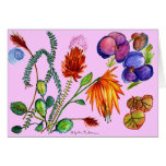 Flowers and Leaves Dreams in Purple Greeting Card