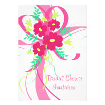 Flowers and ribbon - Invitation