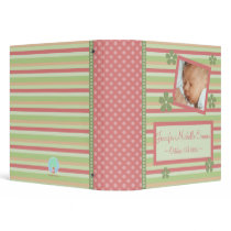 Flowers and Stripes New Baby Book Binder