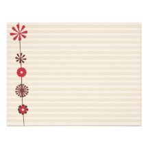 Flowers and Stripes Note Cards Custom Invitation