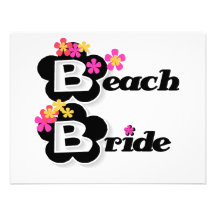 Flowers Beach Bride T-shirts and Gifts Custom Invitations
