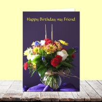 Flowers Birthday Card for Friend