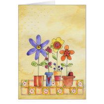 Flowers blank greeting card cards