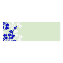 flowers blue white green business cards