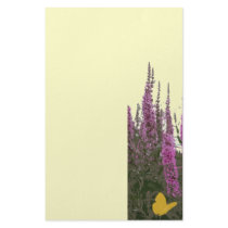 Flowers & butterfly custom stationery