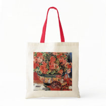 Flowers & Cats - Impressionist Art - Renoir Canvas Bag