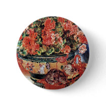 Flowers & Cats - Impressionist Art - Renoir Pin