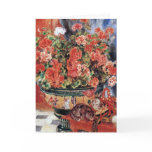 Flowers & Cats - Impressionist Art - Renoir Greeting Card