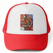 Flowers & Cats - Impressionist Art - Renoir Mesh Hat