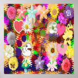 Flowers, Ducks n Hearts Print