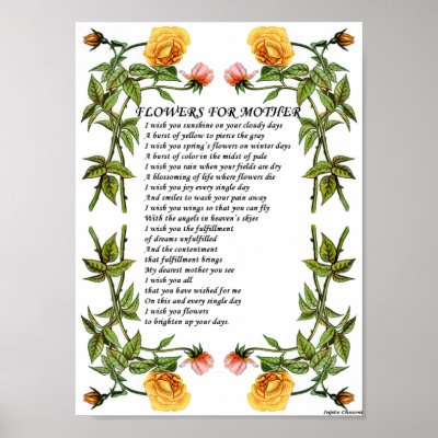 Flowers for Mother Gift_Vintage Poetry Art Poster by Injete
