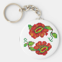 Flowers For My Belle II - White Bkg. Keychain