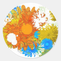 Flowers Galore Round Stickers