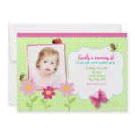Flowers Garden Photo Birthday Party invitations