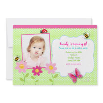Flowers Garden Photo Birthday Party invitations