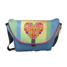 FLOWERS HEART Messenger Bag