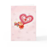 Flowers & Heart - Valentine Greeting Card