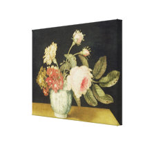 Flowers in a Delft Jar (oil on panel) canvas prints