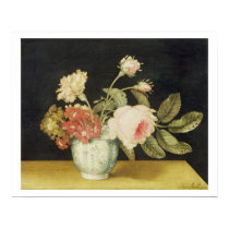 Flowers in a Delft Jar (oil on panel) posters