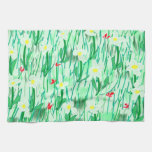 Flowers in a field kitchen towels