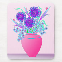 Flowers in a red vase mousepad
