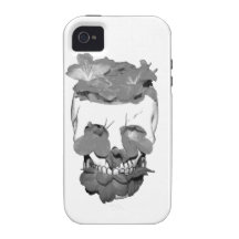 Flowers In A Skull In Black And White Case-Mate iPhone 4 Case