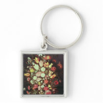 Flowers in a vase keychains