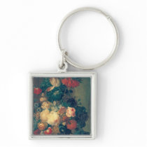Flowers in a Vase with a Bird's Nest keychains