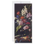 Flowers In Glass Vase Crucifix And A Skull By Heem Full Color Rack Card