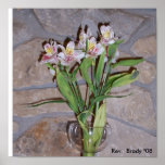 Flowers in Glass Vase Poster