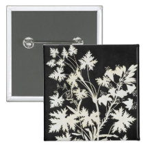 Flowers in Silhouette Pinback Button