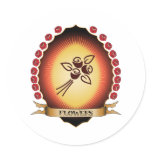 Flowers Mandorla Round Sticker