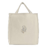 Flowers Monogram Letter D Tote Bag embroidered bags