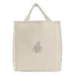 Flowers Monogram M Tote Bag embroidered bags
