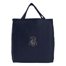 Flowers Monogram R Tote Bag