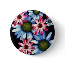 Flowers on Black Button