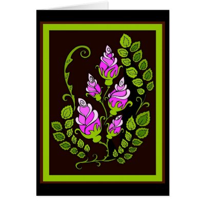 Flowers on Black Cards by thevault