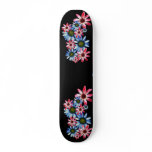 Flowers on Black Skateboard
