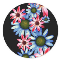 Flowers on Black Sticker