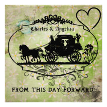 Flowers on Green This Day Forward Wedding Invite