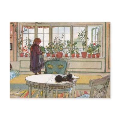 "Flowers on the Windowsill" by Carl Larsson Art Postcard by cowboyannie