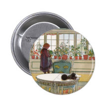 Flowers on the Windowsill by Carl Larsson Buttons