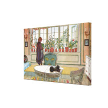 Flowers on the Windowsill by Carl Larsson Canvas Prints