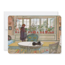 Flowers on the Windowsill by Carl Larsson Custom Announcements