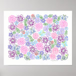 Flowers One Line Posters