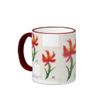 Flowers, orange coffee mug