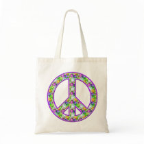 FLOWERS PEACE SIGN CANVAS BAGS